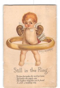 Artist Signed Evelyn Von Hartmann Postcard 1907-15 Still in the Ring Cupid Poem