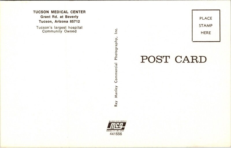 Tucson Medical Center Arizona AZ Hospital Postcard VTG UNP MCGrew Vintage Unused 