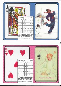 Set of 12 Calendar and Playing Cards Produced by Greater Los Angeles Paper Show