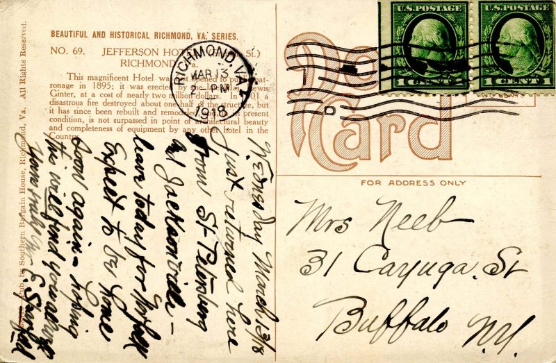 VA - Richmond. Jefferson Hotel