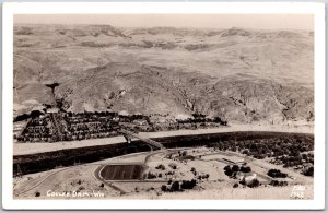 Coulee Dam Washington Columbia River Bridge Mountains Real Photo RPPC Postcard