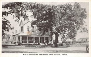 LEON MISSILDINE RESIDENCE NEW BOSTON TEXAS POSTCARD (c. 1920s) 