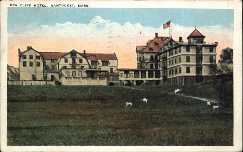 Nantucket MA Sea Cliff Hotel c1920s Postcard