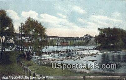 Dam, Huron River in Ann Arbor, Michigan