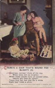 Standard size WWI postcard from the UK, Bamforth Song Series, featuring a woman