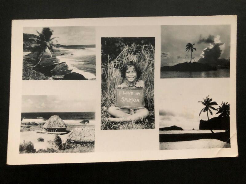 Mint American Samoa RPPC Real Picture Postcard Native Children I Live In Samoa