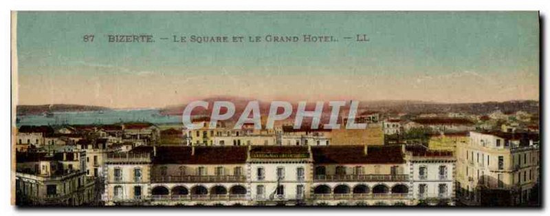 Old Postcard Bizerte The Square and Grand Hotel