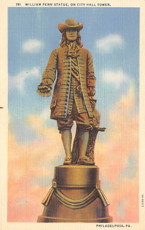 William Penn Statue on City Hall Tower  Philadelphia, Pennsylvania PA