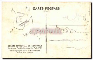 Old Postcard Petrolier heavy weather in the Mediterranean 5dessin Sebille) (b...