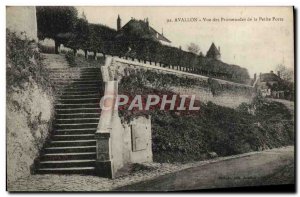 Old Postcard Avallon View Des Promenades De La Petite Porte