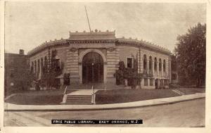 East Orange New Jersey Free Public Library Street View Antique Postcard K71086