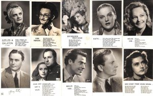 Hungarian film stars actors lot of 10 postcards 