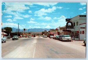 1960 Benson Arizona AZ Vintage Postcard San Pedro Valley Street Cafe Classic Car