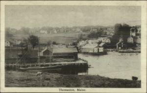 Thomaston ME Harbor & Bldgs c1920 Postcard