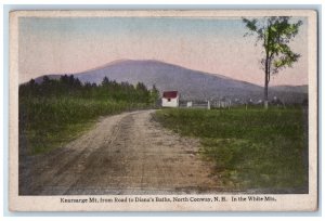 1919 Kearsarge Mt. from Road to Diana's Baths North Conway NH Postcard 