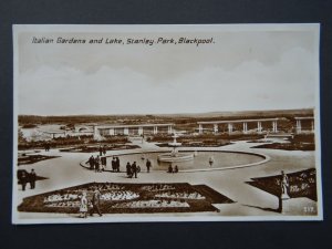 Lancashire BLACKPOOL Stanley Park ITALIAN GARDENS c1938 RP Postcard by F. Field