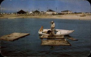 Hampton Beach New Hampshire NH Lobster Fisherman Fishing Vintage Postcard