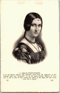 La Belle Ferronnière Mistress King Francis I France da Vinci Vtg Postcard P19