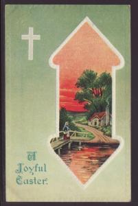 A Joyful Easter,Cross,Scene Postcard