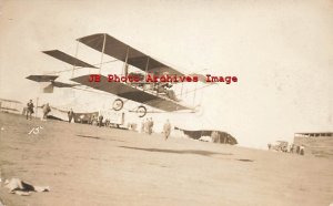 CA, Los Angeles, California, RPPC, 1910 Aviation Meet, Glen Curtiss Bi-Plane