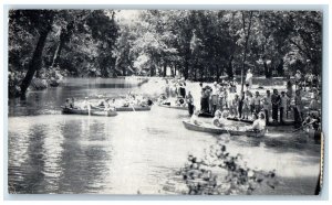 c1948 Scene At Camp Wa-Shun-Ga Canoe Bunkerhill Kansas Vintage Antique Postcard