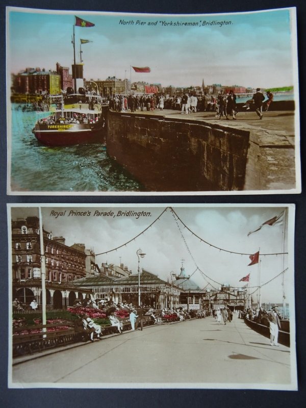 Yorkshire BRIDLINGTON Collection x 2 Old RP Postcard by The Milton Series