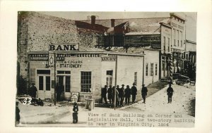 Postcard RPPC Nevada Virgina Beach View of Bank Building 1950s Repro 23-10362