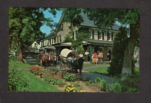 PA Amish Horse and Buggy Conestoga Covered Wagon Lancaster Pennsylvania Postcard