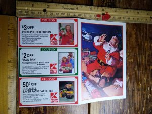 M-81669 Coupons Happy Holidays Santa Playing w/ the Train & Toys Painting