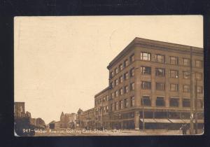 STOCKTON CALIFORNIA DOWNTOWN WEBER AVENUE STREET SCENE VINTAGE POSTCARD