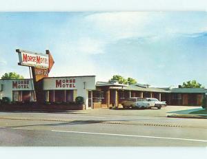 Unused Pre-1980 OLD CARS & MORSE MOTEL Cairo Illinois IL u0473@