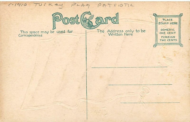 c1910 Turkey flag patriotic artist impression Postcard 25-11780