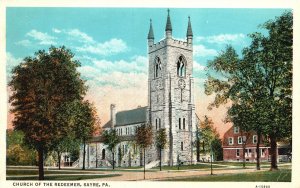 Vintage Postcard 1920's Church of The Redeemer Sayre Pennsylvania PA Structure