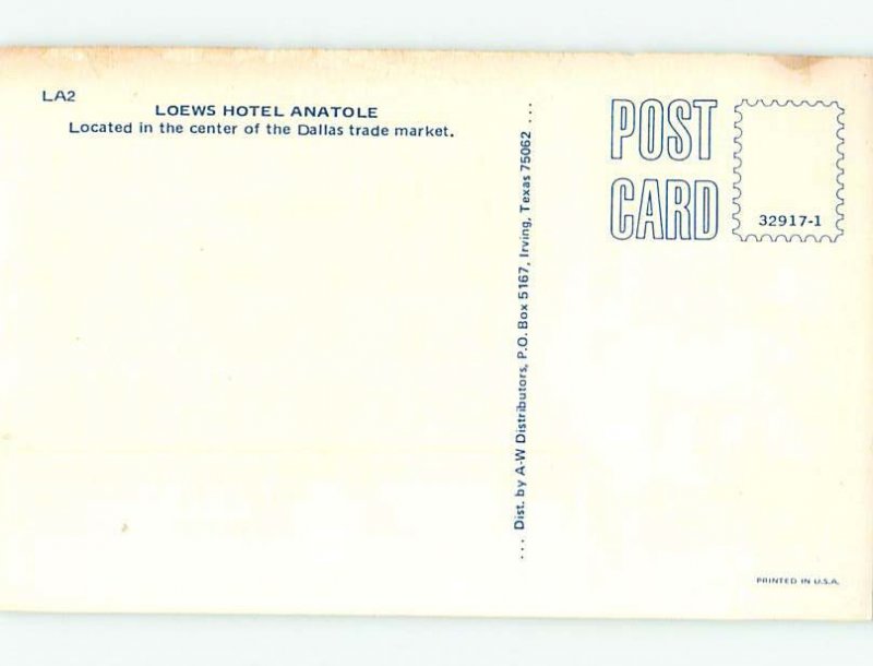 Pre-1980 HOTEL SCENE Dallas Texas TX AE1315@