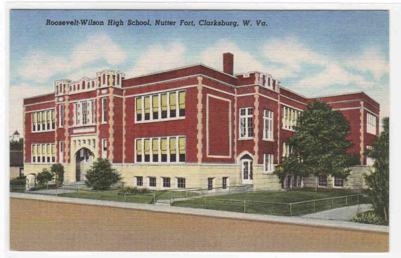 Roosevelt Wilson High School Nutter Fort Clarksburg West Virginia postcard