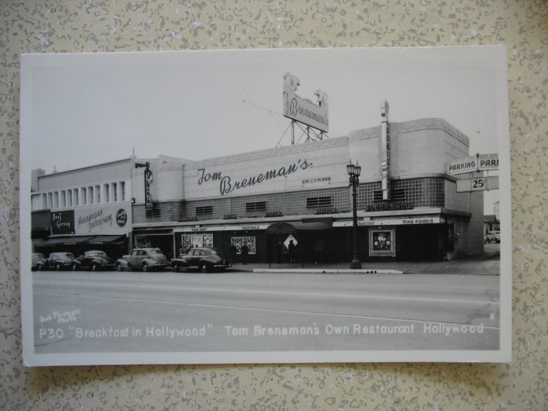 HOLLYWOOD, CA Tom Brenneman's Restaurant. 1940s real photo