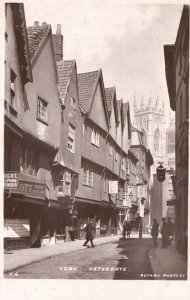 Vintage Postcard 1910's Petergate Street York England UK Pub by Rotary Series