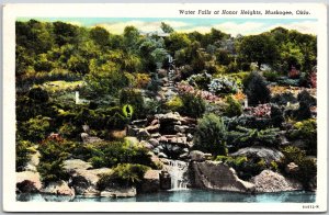 1944 Water Falls at Honor Heights Muskogee Oklahoma OK Posted Postcard