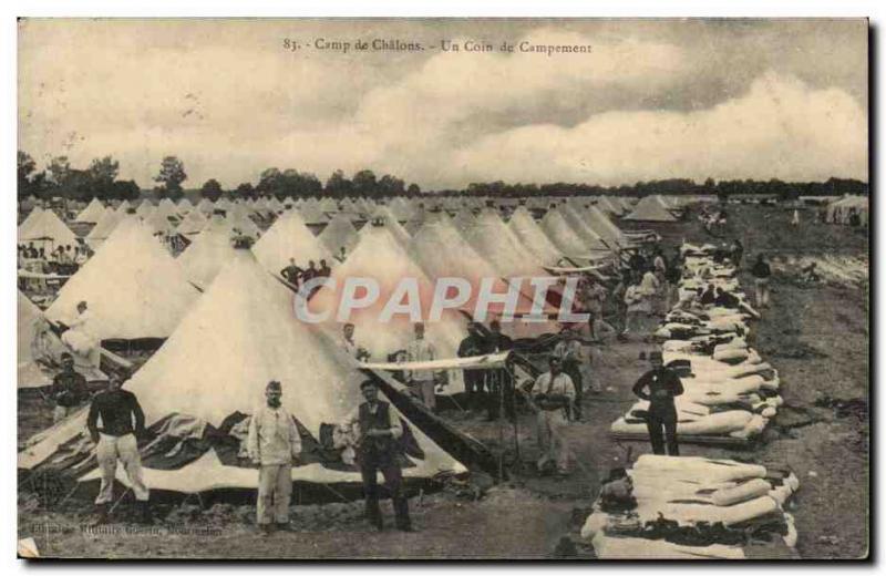 Camp Chalons - A Corner of Camp - Old Postcard