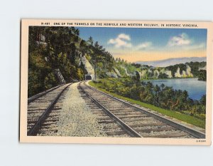 Postcard One Of The Tunnels On The Norfolk And Western Railway, Virginia
