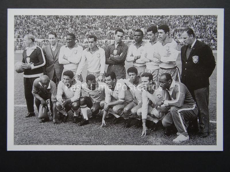 BRAZIL FOOTBALL TEAM 1962 Postcard by Mars Confectionery c1990's