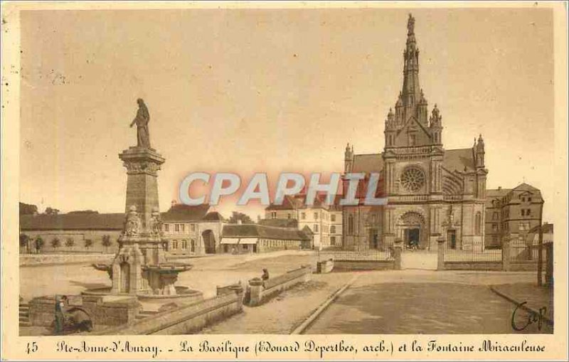 Postcard Old Ste Anne d Auray Basilica and the Miraculous Fountain