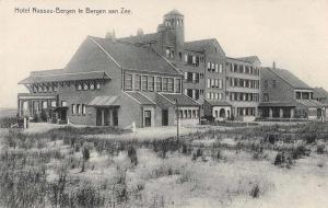 Bergen aan Zee Netherlands Hotel Nassau Exterior View Antique Postcard J74385