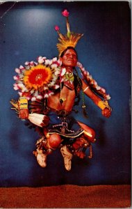 Postcard Native American Indians War Dancer 