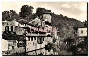 Modern Postcard St Jean Pied De Port houses Basques On The Nive and the bridg...