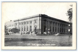 c1920's Post Office Exterior Roadside De Moines Iowa IA Unposted Trees Postcard