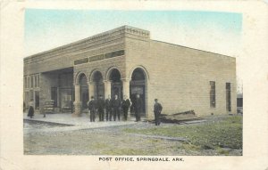 c1910 Springdale Arkansas Post Office occupation people Postcard 26-666