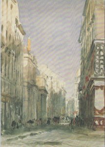 Art Postcard - Artist David Cox, Paris A Street Scene in The Marais RR15631