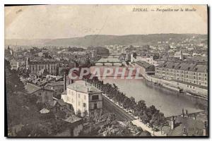 Old Postcard Perspective Epinal on the Moselle