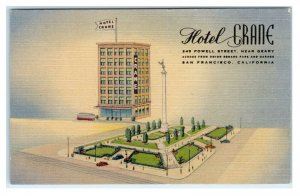 SAN FRANCISCO, CA California ~ Roadside HOTEL CRAIG c1940s Cars Linen Postcard